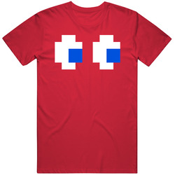 Red Mr Pac Man Ghost Hallowen Retro T Shirt