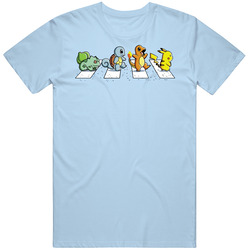 Pokemon Abbey Road Parody Kids Tv Show Cartoon Retro T Shirt