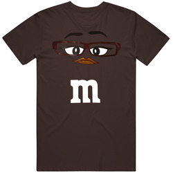 Brown Chocolate M&m Big Face Funny Halloween Costume Retro T Shirt