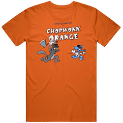 Itchy And Scratchy In Chopwork Orange Clockwork Parody Retro T Shirt