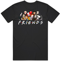 Horror Movie Characters Friends Parody Halloween Retro T Shirt