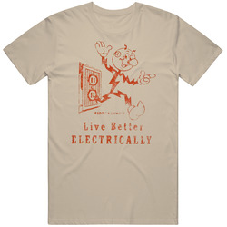 Reddy Kilowatt Mascot Live Better Electrically 20s Electric Company Mascot Worn Look Retro T Shirt