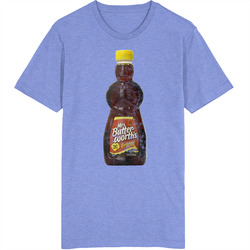 Mrs Butterworth's Original Syrup Bottle Foodie Worn Look Vintage Unisex Retro T Shirt