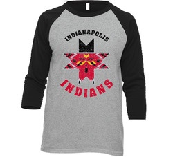 Indianapolis Indians Retro Vintage Baseball Raglan Retro Raglan 3/4 Sleeve Shirt