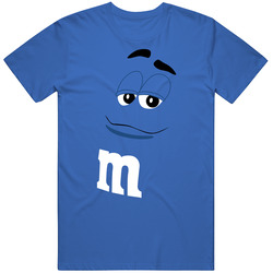 Blue M&m Big Face Funny Halloween Costume Retro T Shirt