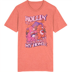 Rollin' With My Homie Funny Care Bears Worn Look Vintage Unisex Retro T Shirt