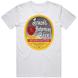 Stroh's Bohemian Style Beer Distressed Look Label Retro T Shirt