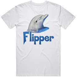 Flipper Head 90s Dolphin Kids Tv Show Retro T Shirt