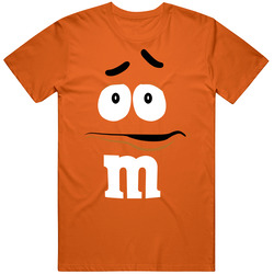 Oranage M&m Big Face Funny Halloween Costume Retro T Shirt
