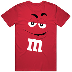Red M&m Big Face Funny Halloween Costume Retro T Shirt