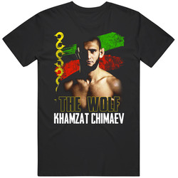Khamzat Chimaev The Wolf Borz Chechnya Mma Fighter Fan retro T Shirt