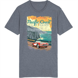 Californias Pacific Coast Highway Vintage retro T Shirt