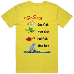 One Fish Two Fish Red Blue Dr Seuss retro T Shirt