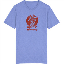 Tomboy Girl On Skateboard Worn Look Vintage Unisex retro T Shirt