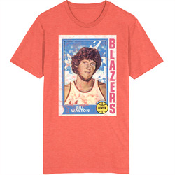 Bill Walton 1974 Retro Sports Basketball Collectors Card Fan Worn Look retro T Shirt