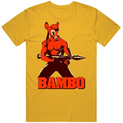 Bambo Bambi Rambo Mash Up Funny retro T Shirt
