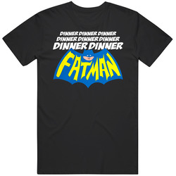 Dinner Dinner Fatman Batman Parody Funny retro T Shirt