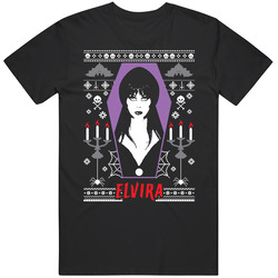 Elvira 80s Horror Comedy Movie Ugly Christmas Sweater Look Halloween retro T Shirt