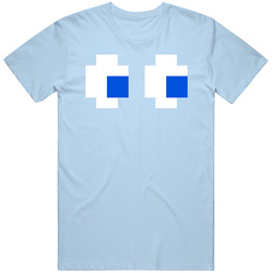 Blue Mr Pac Man Ghost Hallowen retro T Shirt