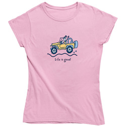 Life Is Good Jeep Girls Funny Car Jeep retro Ladies T Shirt