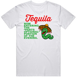Tequila Drunk Worm Pants Optional Portion Of The Evening Funny retro T Shirt