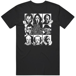 The Pyscho Bunch Funny Halloween Horror Movie Villains Parody retro T Shirt