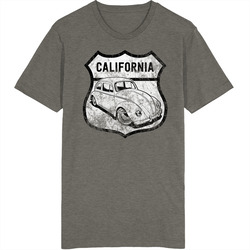 California Vw Beetles Sign Worn Look Vintage Unisex retro T Shirt