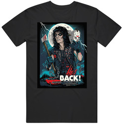 Alice Cooper He's Back Friday The 13th Brand New Classic Black retro T Shirt