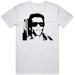 The Terminator Arnold Schwarzenegger Posterised Head 80s Action Movie retro T Shirt