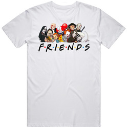 Horror Movie Characters Friends Mashup Halloween retro T Shirt