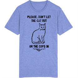 Don't Let The Cat Out Of The Cops In Defund The Police Worn Look Vintage Unisex retro T Shirt