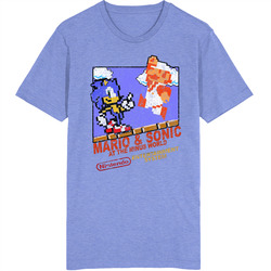 Mario And Sonic Minus World Retro Video Game Poster Vintage Unisex retro T Shirt