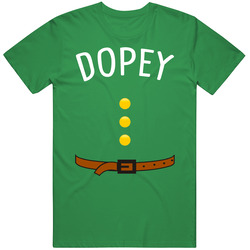 Dopey Seven Dwarfs Belt Buttons Halloween retro T Shirt