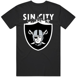 Sin City Las Vegas Raiders Football T Shirtokland Las Vegas Raiders Sin City  Design Football retro T Shirt