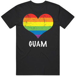 I Love Guam Pride Heart Gay Lesbian Lgbtq retro T Shirt