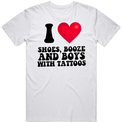 I Love Shoes Booze Booze With Tattoos retro T Shirt