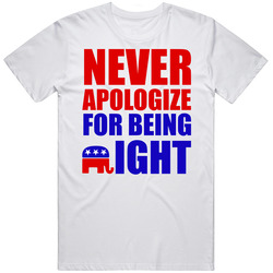 Never Apologize For Being Right Wing Republican retro T Shirt