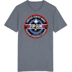 Top Gun Fighter Weapons School United States Navy Patch Worn Look Vintage Unisex retro T Shirt