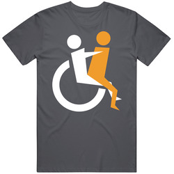 Disabled Handicapped Wheelchair Sex Symbol Logo retro T Shirt