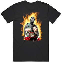 Mike Tyson Pro Boxing Belts Fire retro T Shirt
