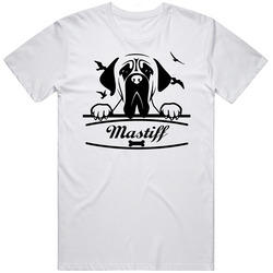 Mastiff Peeking Over Fence Cute Animal Lovers retro T Shirt