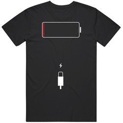 Iphone Low Battery Charge Symbol Introvert Downtime Anti Social retro T Shirt