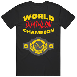 Duathlon World Champion Belt Funny Sports Hobby retro T Shirt