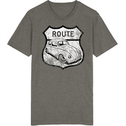 Route 66 Vw Beetles Sign Worn Look Vintage Unisex retro T Shirt