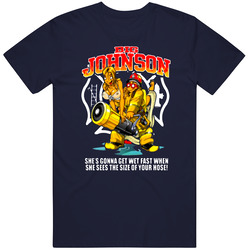 Big Johnson Firefighter retro T Shirt