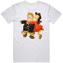 The Little Lulu Show Hugging 90s Kids Tv Show Cartoon Worn Look retro T Shirt The Little Lulu Show Hugging 90s Kids Tv Show Cartoon Worn Look retro T Shirt