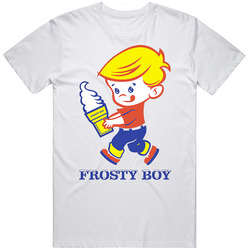 Frosty Boy Soft Serve Frozen Yogurt Food Foodie Fan Logo retro T Shirt