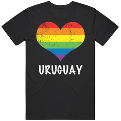 I Love Uruguay Pride Heart Gay Lesbian Lgbtq retro T Shirt
