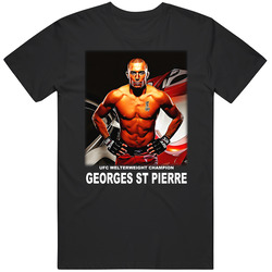 Georges St Pierre Welterweight Champion Mma Fight Fan retro T Shirt
