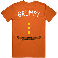 Grumpy Seven Dwarfs Belt Buttons Halloween retro T Shirt